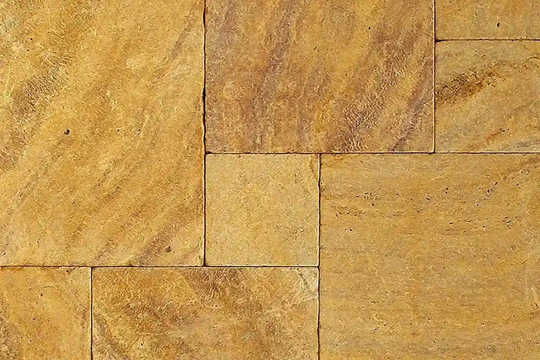 Yellow Travertine-Cross Cut-Brushed (1) Yellow Travertine-Cross Cut-Brushed