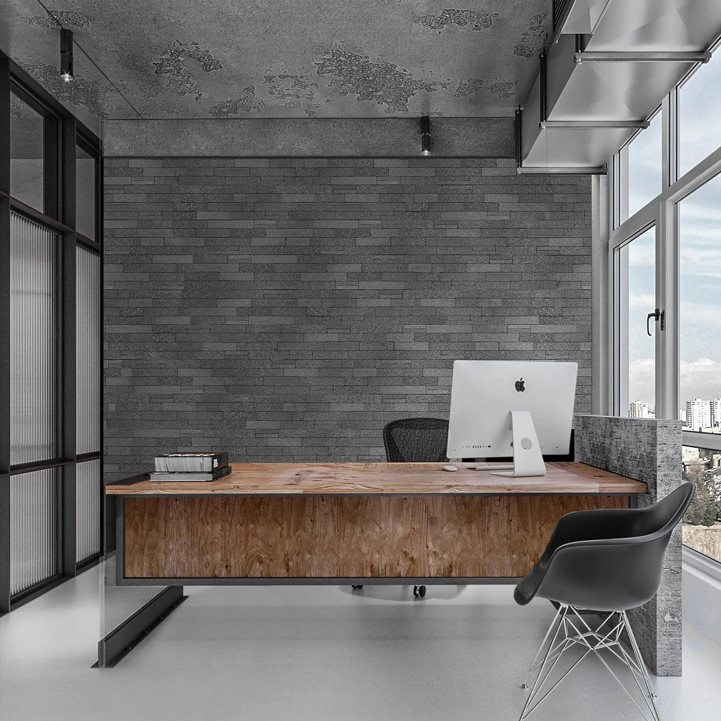 نصب سنگ لایمستون و گرانیت مشکی به صورت خشک