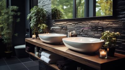 Sink and bathtub سینک‌ سنگی