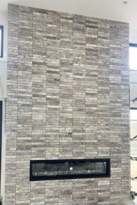 Stone fireplace